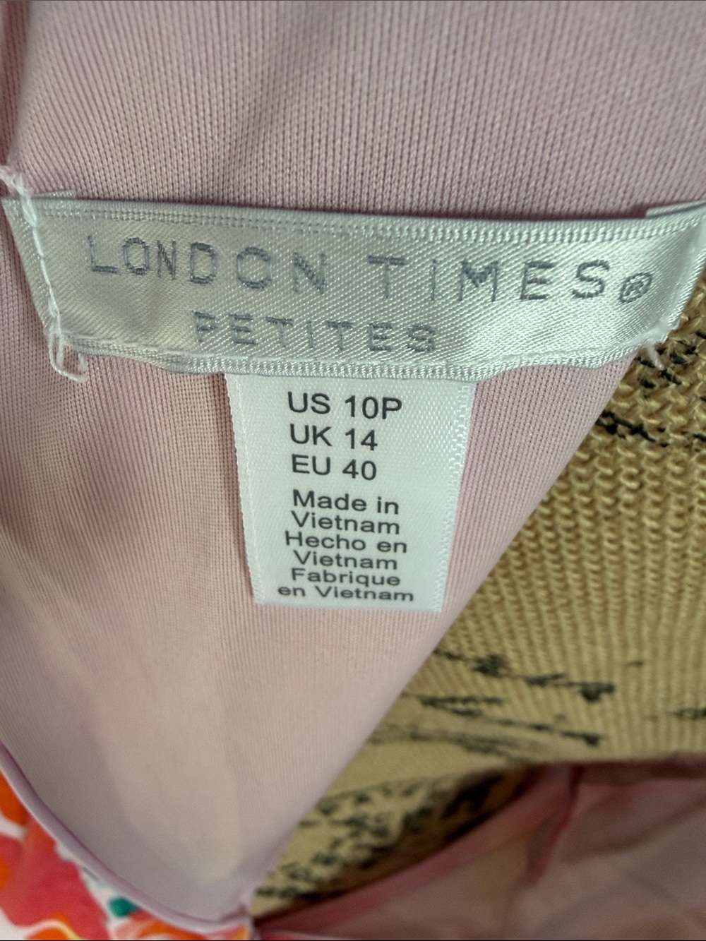 London Times Floral Ruffle Midi Dress - Pink, Orange & Green - Picture 5 of 5